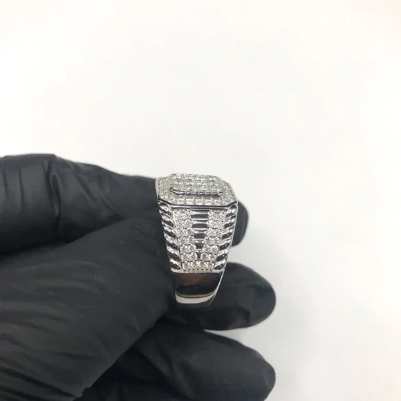 925 Sterling Silver 2.50CT MOISSANITE Men's Ring size 10 or 11 - Picture 4 of 15